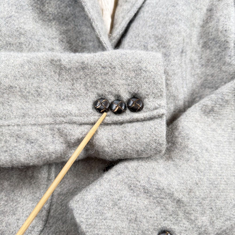 Banana Republic Wool Blazer Womens 4 Grey Tailored Preppy Old Money Vintage Y2K - Picture 14 of 16